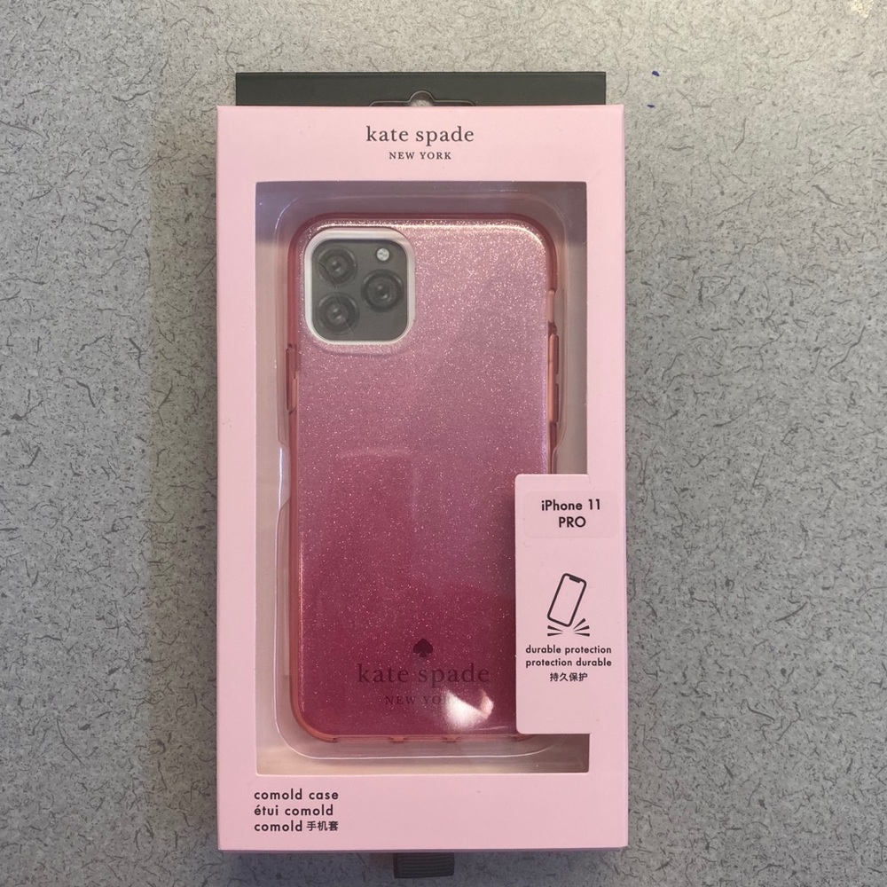 kate spade pink glitter ombré iphone 11 pro case